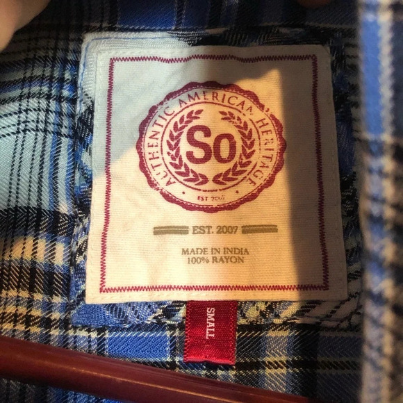 So Lightweight Flannel Dark Blue Women’s Small - Picture 2 of 7